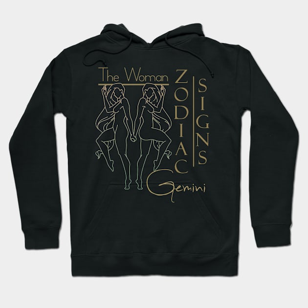 The woman Gemini-Zodiac signs-Zodiac Hoodie by KrasiStaleva